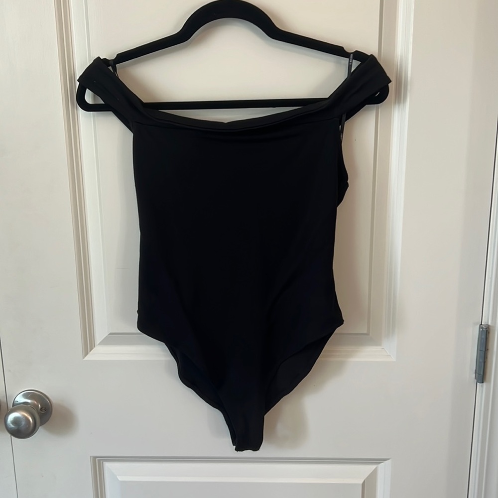 Black Boatneck Bodysuit